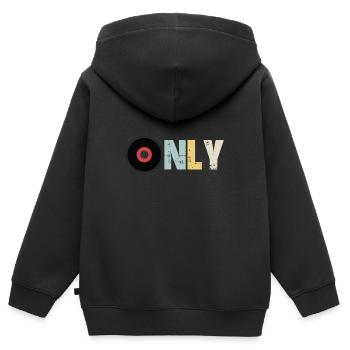 Vinyle seulement - Sweat Premium à capuche zippé enfant bio - noir - Dos - AI Model Kid Male (0cm)