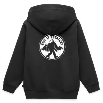 Bigfoot Sasquatch - Sweat Premium à capuche zippé enfant bio - noir - Dos - AI Model Kid Male (0cm)