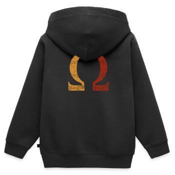 Omega-Grafiken - Kinder Premium Organic Zip Hoodie - Schwarz - Hinten - AI Model Kid Male (0cm)