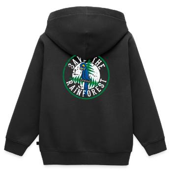 Rettet den Regenwald -Rettet die Tiere-Urwald-Baum - Kinder Premium Organic Zip Hoodie - Schwarz - Hinten - AI Model Kid Male (0cm)