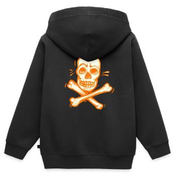 Dead Pirate Skull - Sweat Premium à capuche zippé enfant bio - noir - Dos - AI Model Kid Male (0cm)