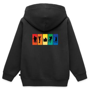Musiker - Kinder Premium Organic Zip Hoodie - Schwarz - Hinten - AI Model Kid Male (0cm)