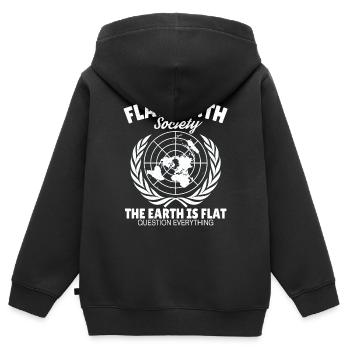 Terre plate Astrologie Terre plate Terre - Sweat Premium à capuche zippé enfant bio - noir - Dos - AI Model Kid Male (0cm)