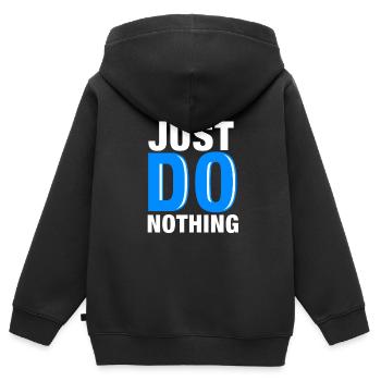 Ne fais rien - Sweat Premium à capuche zippé enfant bio - noir - Dos - AI Model Kid Male (0cm)