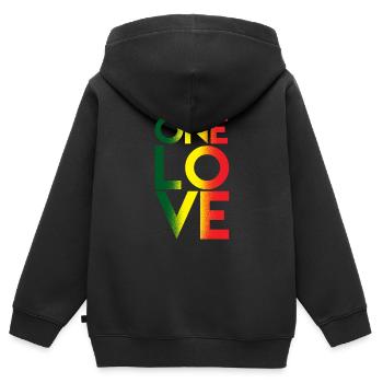 Eine Liebe - Kinder Premium Organic Zip Hoodie - Schwarz - Hinten - AI Model Kid Male (0cm)