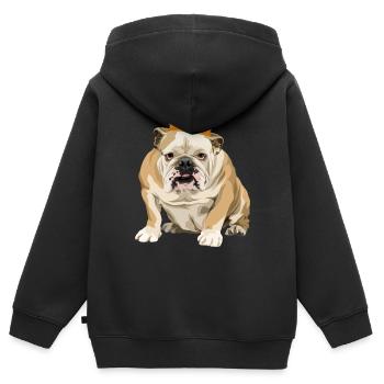 The real King - Kinder Premium Organic Zip Hoodie - Schwarz - Hinten - AI Model Kid Male (0cm)