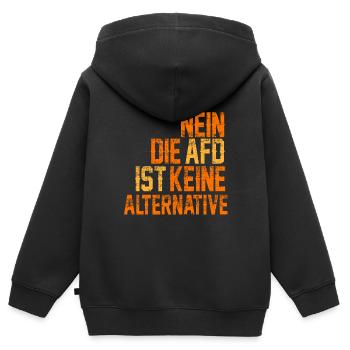 NO AFD IS NOT ALTERNATIVE - Kids Premium Organic Zip-up Hoodie - black - Back - AI Model Kid Male (0cm)