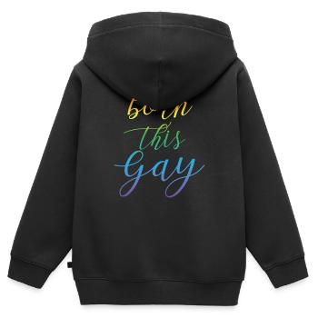 LGBT T-Shirt - Homosexuell - Gay - Lesbisch - CSD - Sweat Premium à capuche zippé enfant bio - noir - Dos - AI Model Kid Male (0cm)