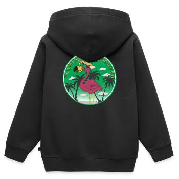 Flamingo Heaven - Kinder Premium Organic Zip Hoodie - Schwarz - Hinten - AI Model Kid Male (0cm)