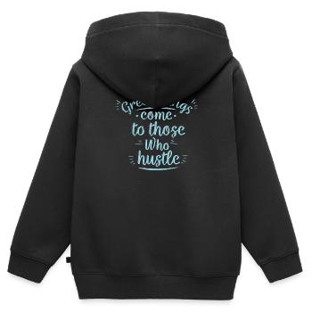 Nette große Sachen kommen zu denen, die T-Shirt hasten - Kinder Premium Organic Zip Hoodie - Schwarz - Hinten - AI Model Kid Male (0cm)