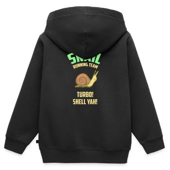 Snail Running Team - Schnecke - Geschenk - Kinder Premium Organic Zip Hoodie - Schwarz - Hinten - AI Model Kid Male (0cm)