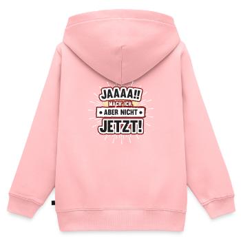 Oui, mais pas marrant - Sweat Premium à capuche zippé enfant bio - rose - Dos - AI Model Kid Female (0cm)