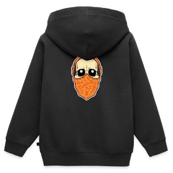Totenkopf - Schädel - Swag - Kopfhörer - Skull - Kinder Premium Organic Zip Hoodie - Schwarz - Hinten - AI Model Kid Male (0cm)