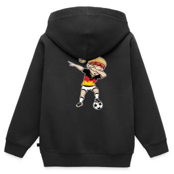 Fußball Weltmeisterschaft Deutschland Geschenk Dab - Kinder Premium Organic Zip Hoodie - Schwarz - Hinten - AI Model Kid Male (0cm)