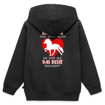 Islandais, islandais, cheval isi, cheval, poney - Sweat Premium à capuche zippé enfant bio - noir - Dos - AI Model Kid Male (0cm)