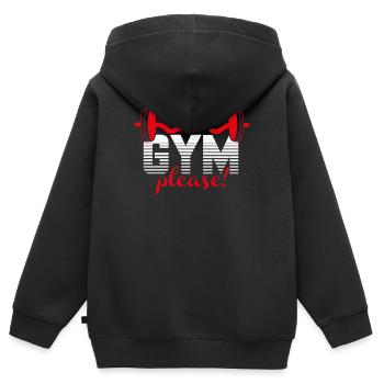 Fitness Gym - Kinder Premium Organic Zip Hoodie - Schwarz - Hinten - AI Model Kid Male (0cm)