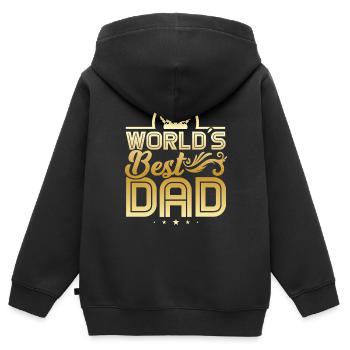 Bester Vater der Welt - Kinder Premium Organic Zip Hoodie - Schwarz - Hinten - AI Model Kid Male (0cm)
