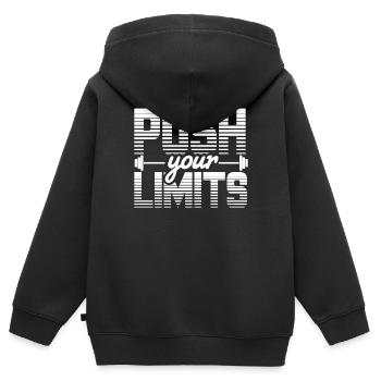 Fitness Gym - Sweat Premium à capuche zippé enfant bio - noir - Dos - AI Model Kid Male (0cm)