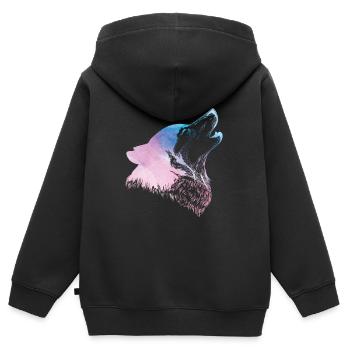 Husky - Sweat Premium à capuche zippé enfant bio - noir - Dos - AI Model Kid Male (0cm)