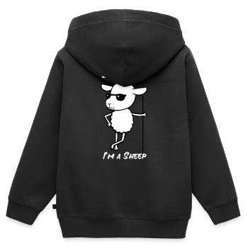 Sheep Beep Beep I ma Sheep Sunglasses Cool - Kids Premium Organic Zip-up Hoodie - black - Back - AI Model Kid Male (0cm)