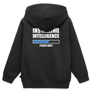 Installing Intelligence N - Kids Premium Organic Zip-up Hoodie - black - Back - AI Model Kid Male (0cm)