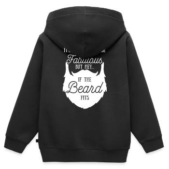 Barbe - Barbus - Barbe - Barbe - Drôle - Sweat Premium à capuche zippé enfant bio - noir - Dos - AI Model Kid Male (0cm)