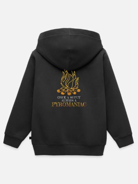 Lagerfeuer - Pfadfinder Pyromane Geschenk - Premium børne zip-hættetrøje økologisk - sort