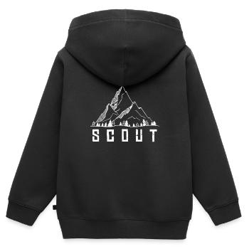 scout - Sweat Premium à capuche zippé enfant bio - noir - Dos - AI Model Kid Male (0cm)