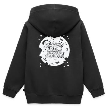 Teich und Aquarium Shirt Geschenk - Kinder Premium Organic Zip Hoodie - Schwarz - Hinten - AI Model Kid Male (0cm)