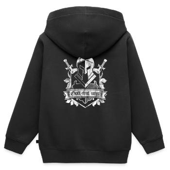 Kreuzritter Ritter Shirt Geschenk Mittelalter - Kinder Premium Organic Zip Hoodie - Schwarz - Hinten - AI Model Kid Male (0cm)