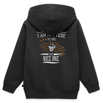 pas gentil méchant méchant méchant agacé malhonnête - Sweat Premium à capuche zippé enfant bio - noir - Dos - AI Model Kid Male (0cm)