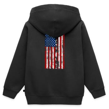 Thank You America Geschenk Amerikanische Flagge - Kinder Premium Organic Zip Hoodie - Schwarz - Hinten - AI Model Kid Male (0cm)