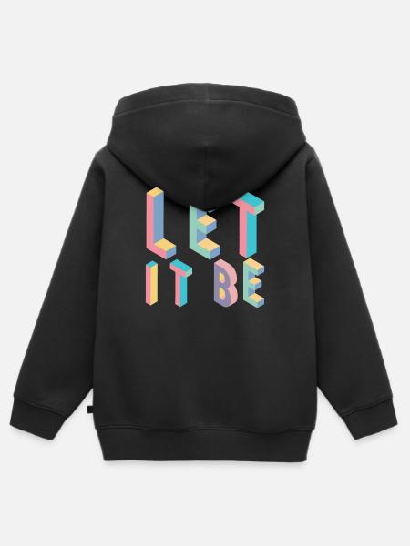 Lett it be,Typografie - Kinder Premium Organic Zip Hoodie - Schwarz