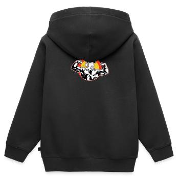 Coq dur - Sweat Premium à capuche zippé enfant bio - noir - Dos - AI Model Kid Male (0cm)