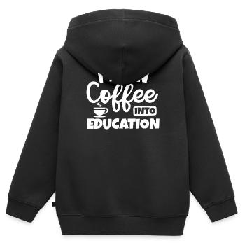 professeur - Sweat Premium à capuche zippé enfant bio - noir - Dos - AI Model Kid Male (0cm)