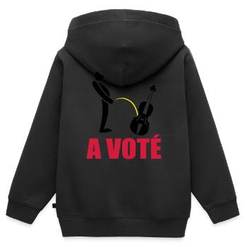 A voté - Sweat Premium à capuche zippé enfant bio - noir - Dos - AI Model Kid Male (0cm)