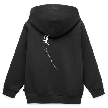 montée - Sweat Premium à capuche zippé enfant bio - noir - Dos - AI Model Kid Male (0cm)