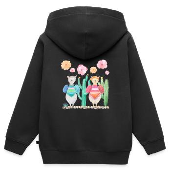 Lama Walk - Sweat Premium à capuche zippé enfant bio - noir - Dos - AI Model Kid Male (0cm)
