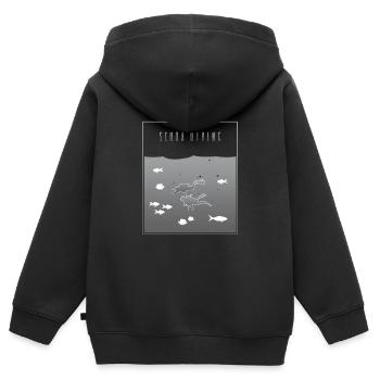 Scuba Diving Grey - Kinder Premium Organic Zip Hoodie - Schwarz - Hinten - AI Model Kid Male (0cm)