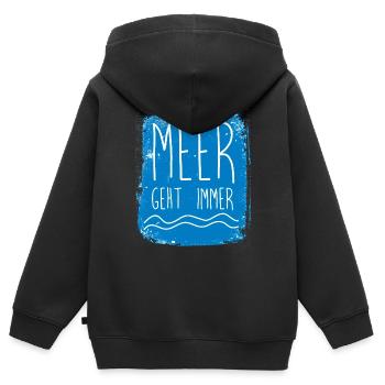 Meer01 - Kinder Premium Organic Zip Hoodie - Schwarz - Hinten - AI Model Kid Male (0cm)