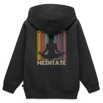Meditation Yoga Buddha Erleuchtung Geschenk - Kinder Premium Organic Zip Hoodie - Schwarz - Hinten - AI Model Kid Male (0cm)