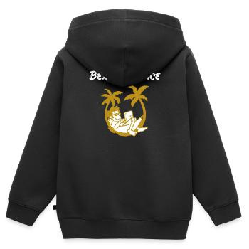 Digitaler Nomade Reisender Strand Laptop Palmen - Kinder Premium Organic Zip Hoodie - Schwarz - Hinten - AI Model Kid Male (0cm)