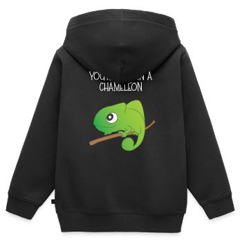 Reptil - Chamäleon - Chamäleons - Geschenk - Kinder Premium Organic Zip Hoodie - Schwarz - Hinten - AI Model Kid Male (0cm)