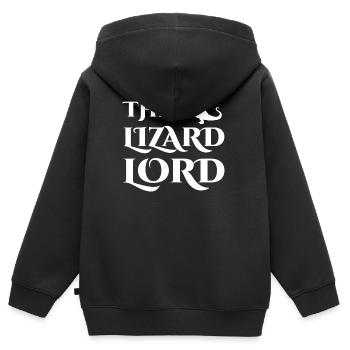 Echse - Echsen - Echsenbesitzer - Lord - Geschenk - Kinder Premium Organic Zip Hoodie - Schwarz - Hinten - AI Model Kid Male (0cm)