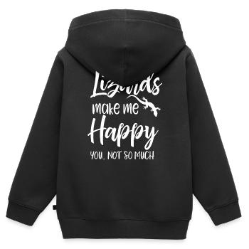 Echse - Echsen - Echsenbesitzer - Lustig - Kinder Premium Organic Zip Hoodie - Schwarz - Hinten - AI Model Kid Male (0cm)