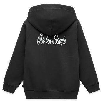 Je suis célibataire - Sweat Premium à capuche zippé enfant bio - noir - Dos - AI Model Kid Male (0cm)