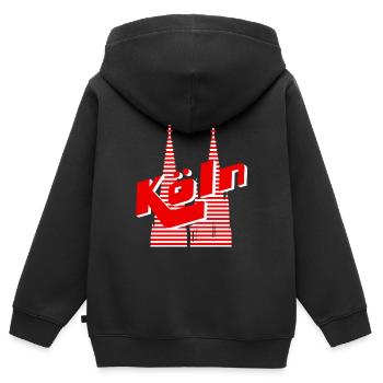 Cologne - Sweat Premium à capuche zippé enfant bio - noir - Dos - AI Model Kid Male (0cm)