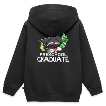 Vorschulabschluss - Klasse 2018 - Kinder Premium Organic Zip Hoodie - Schwarz - Hinten - AI Model Kid Male (0cm)