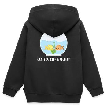 Fisch - Fischhalter - Aquarist - Lustig - Lol - Kinder Premium Organic Zip Hoodie - Schwarz - Hinten - AI Model Kid Male (0cm)