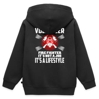 Freiwillige Feuerwehr - Kinder Premium Organic Zip Hoodie - Schwarz - Hinten - AI Model Kid Male (0cm)